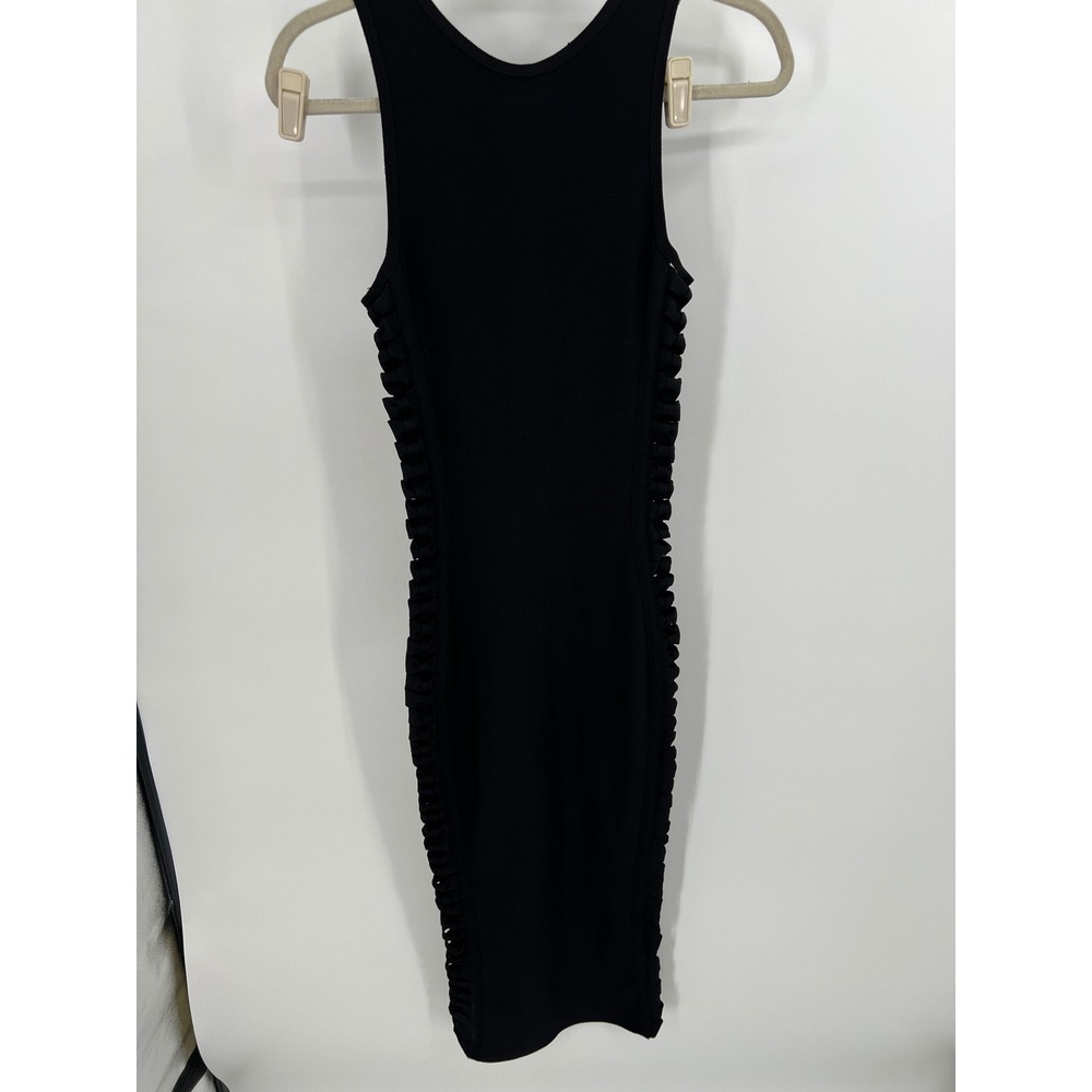 House of CB London Black Bandage Dress Sleeveless Side Lattice Detail Small